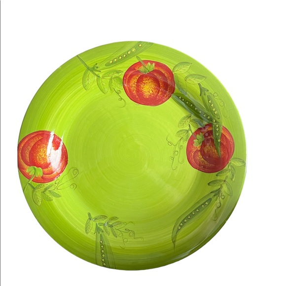 Vintage Laurie Gates Plate Tomatoes and Peas Textured 11 1/2 “dia - Picture 2 of 6